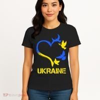 Support Ukraine Heart Doves Women's T-Shirt thumb 4