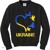 Support Ukraine Heart Doves Kids Sweatshirt thumb 0