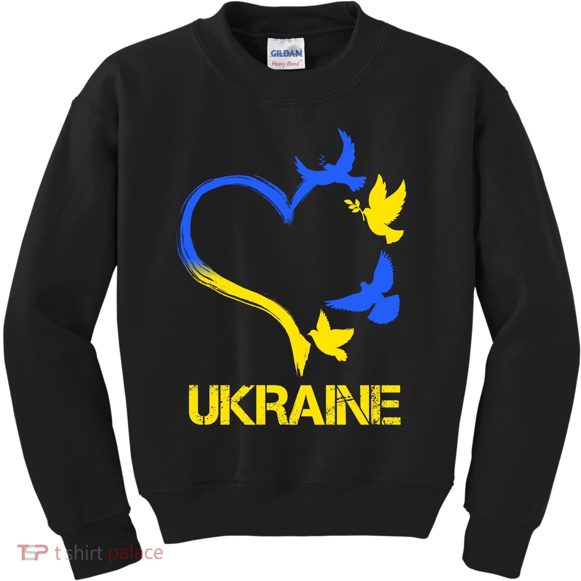 Support Ukraine Heart Doves Kids Sweatshirt