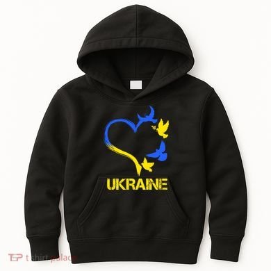 Support Ukraine Heart Doves Kids Hoodie