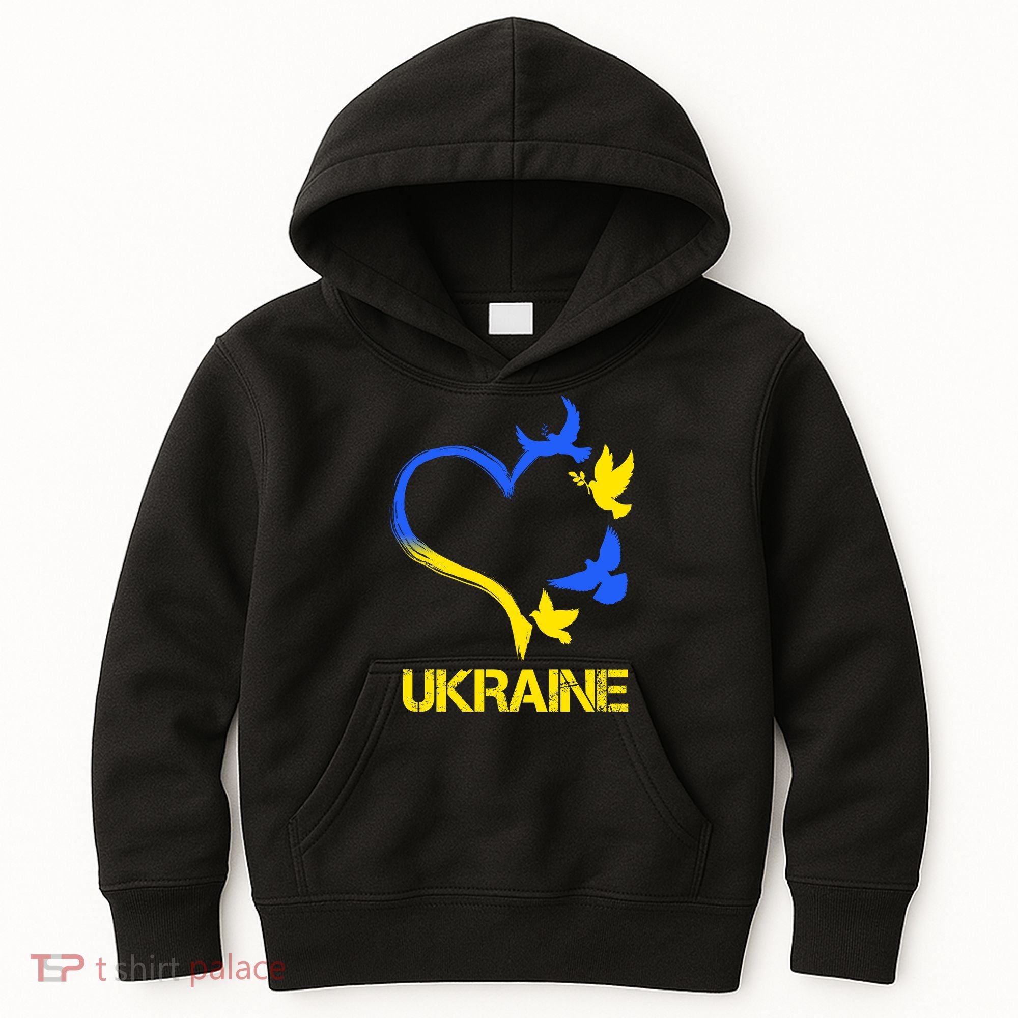 Support Ukraine Heart Doves Kids Hoodie
