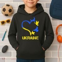 Support Ukraine Heart Doves Kids Hoodie thumb 2