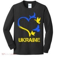Support Ukraine Heart Doves Kids Long Sleeve Shirt thumb 0