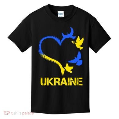 Support Ukraine Heart Doves Kids T-Shirt