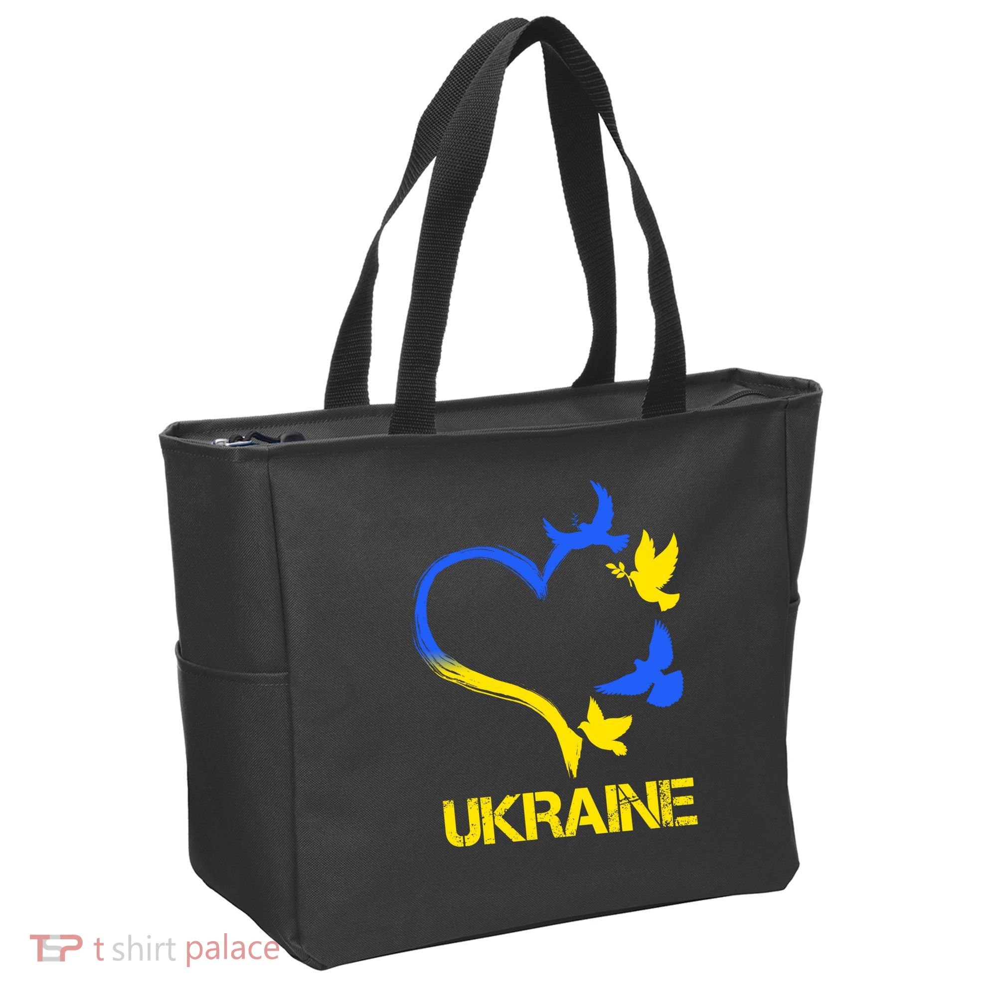 Support Ukraine Heart Doves Tote Bag