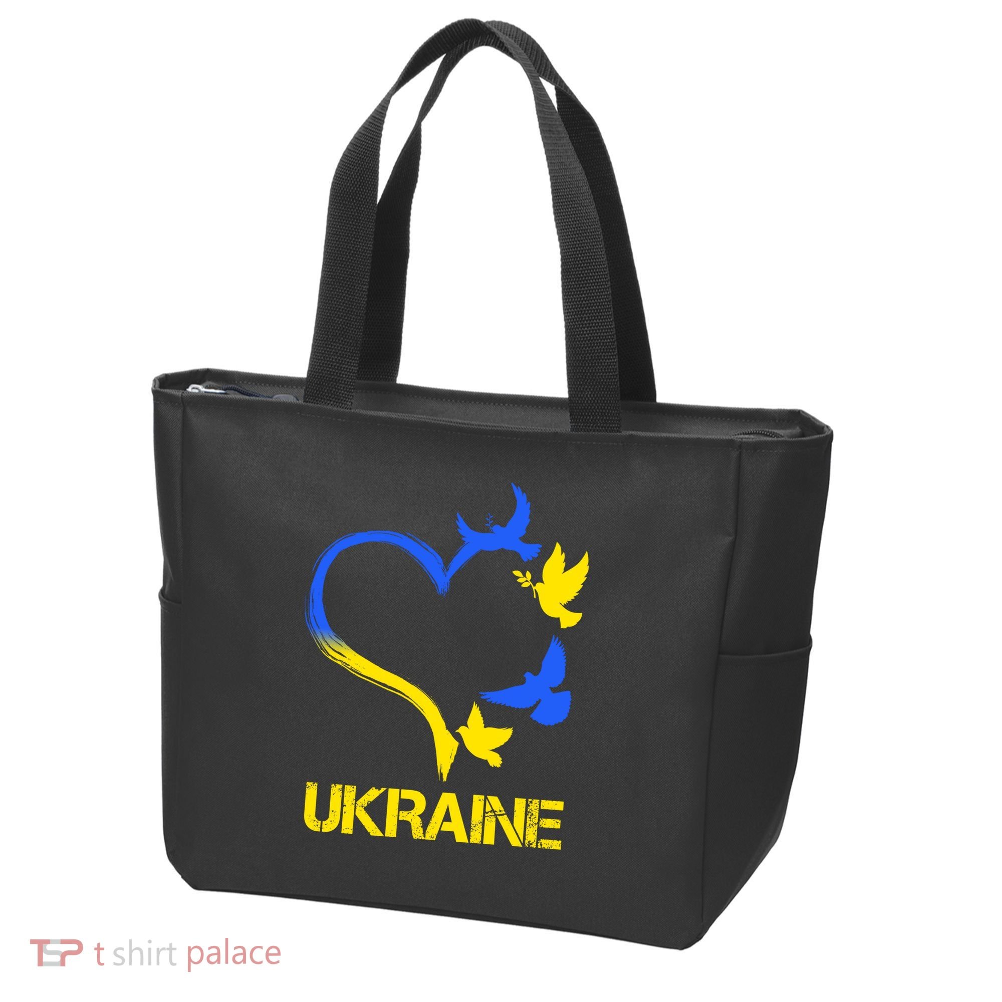 Support Ukraine Heart Doves Tote Bag