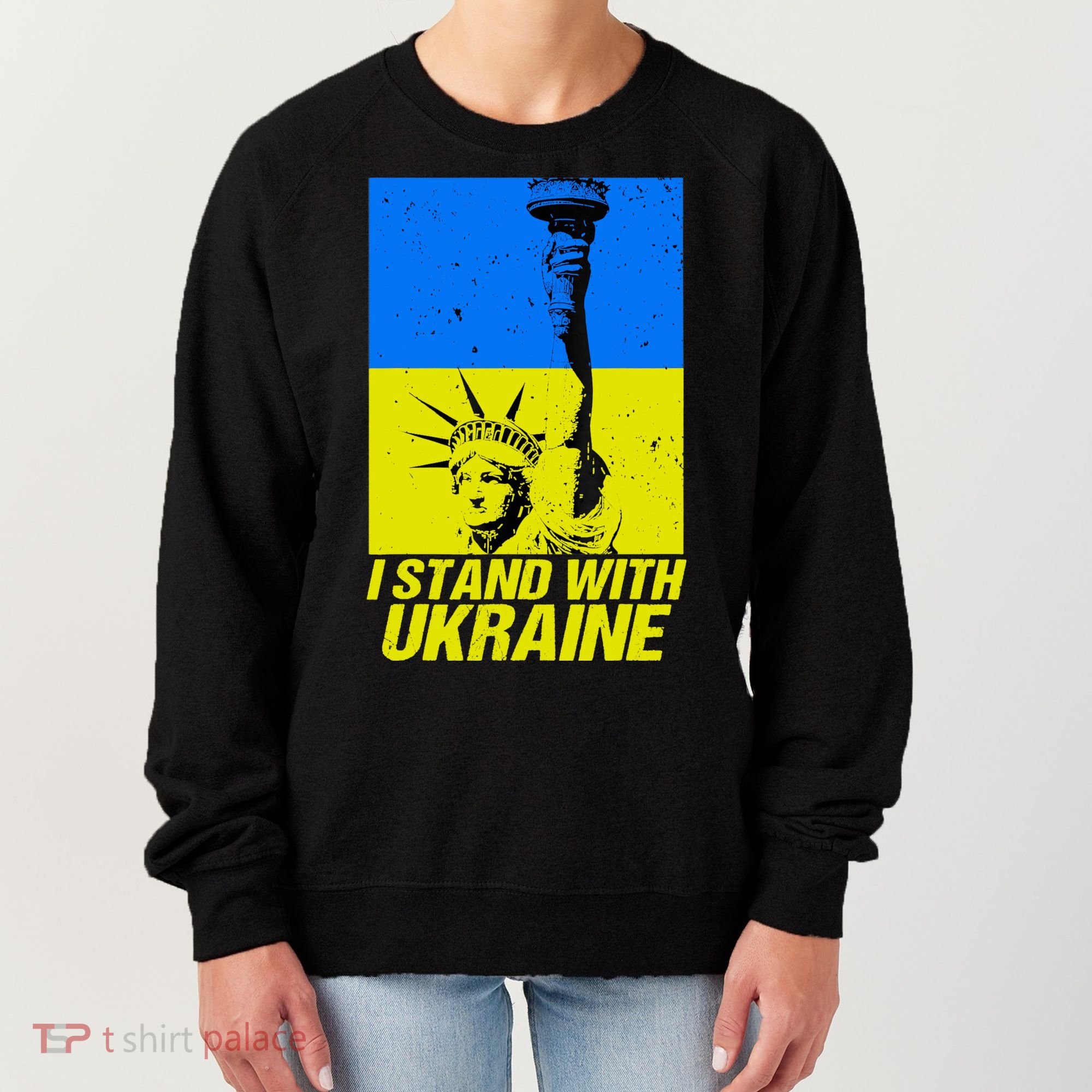 Support Ukraine I Stand With Ukraine Ukrainian Flag Women's Sweatshirt