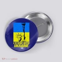 Support Ukraine I Stand With Ukraine Ukrainian Flag Button thumb 0