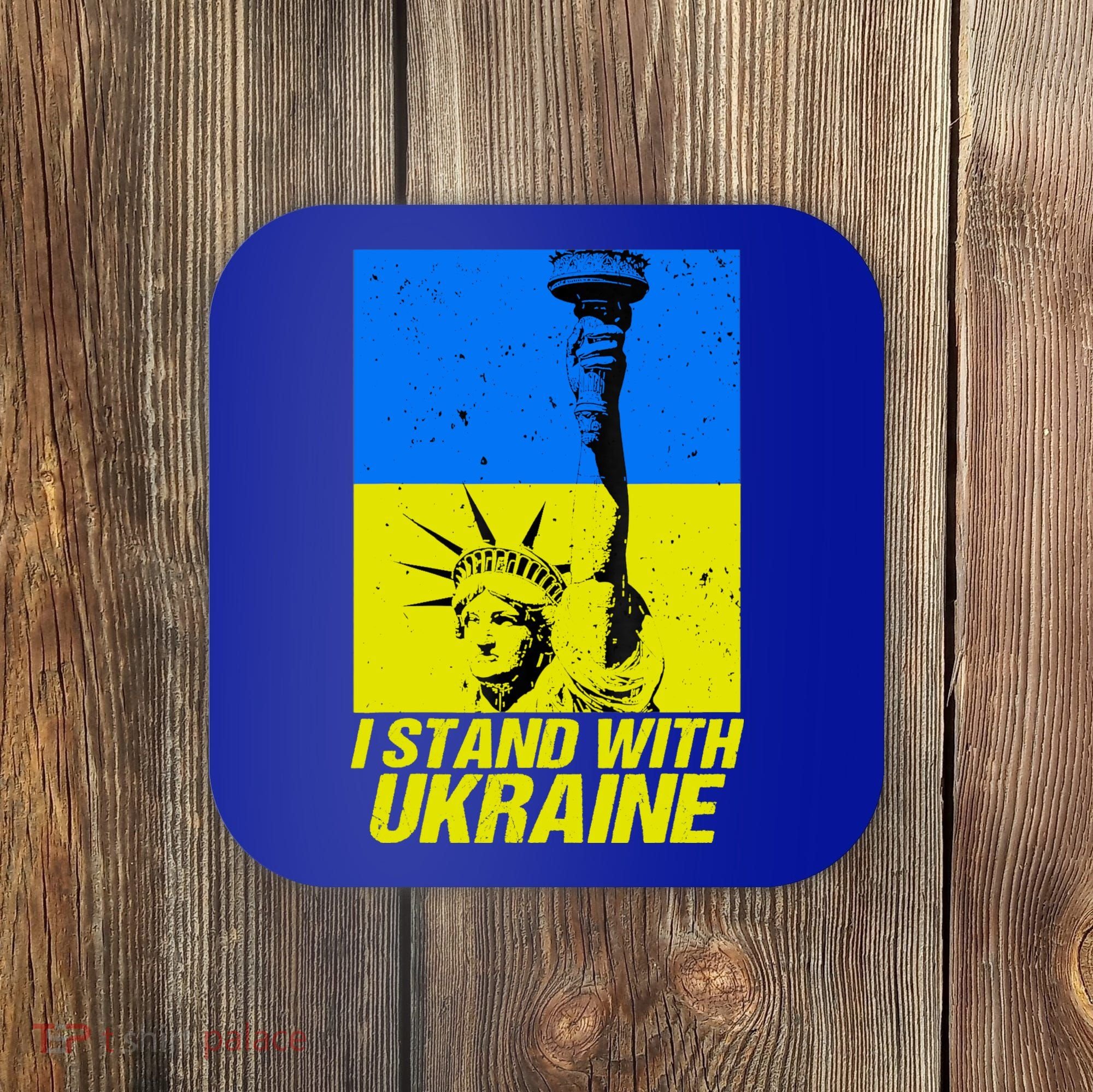 Support Ukraine I Stand With Ukraine Ukrainian Flag Coaster