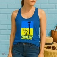 Support Ukraine I Stand With Ukraine Ukrainian Flag Women's Tank Top thumb 2