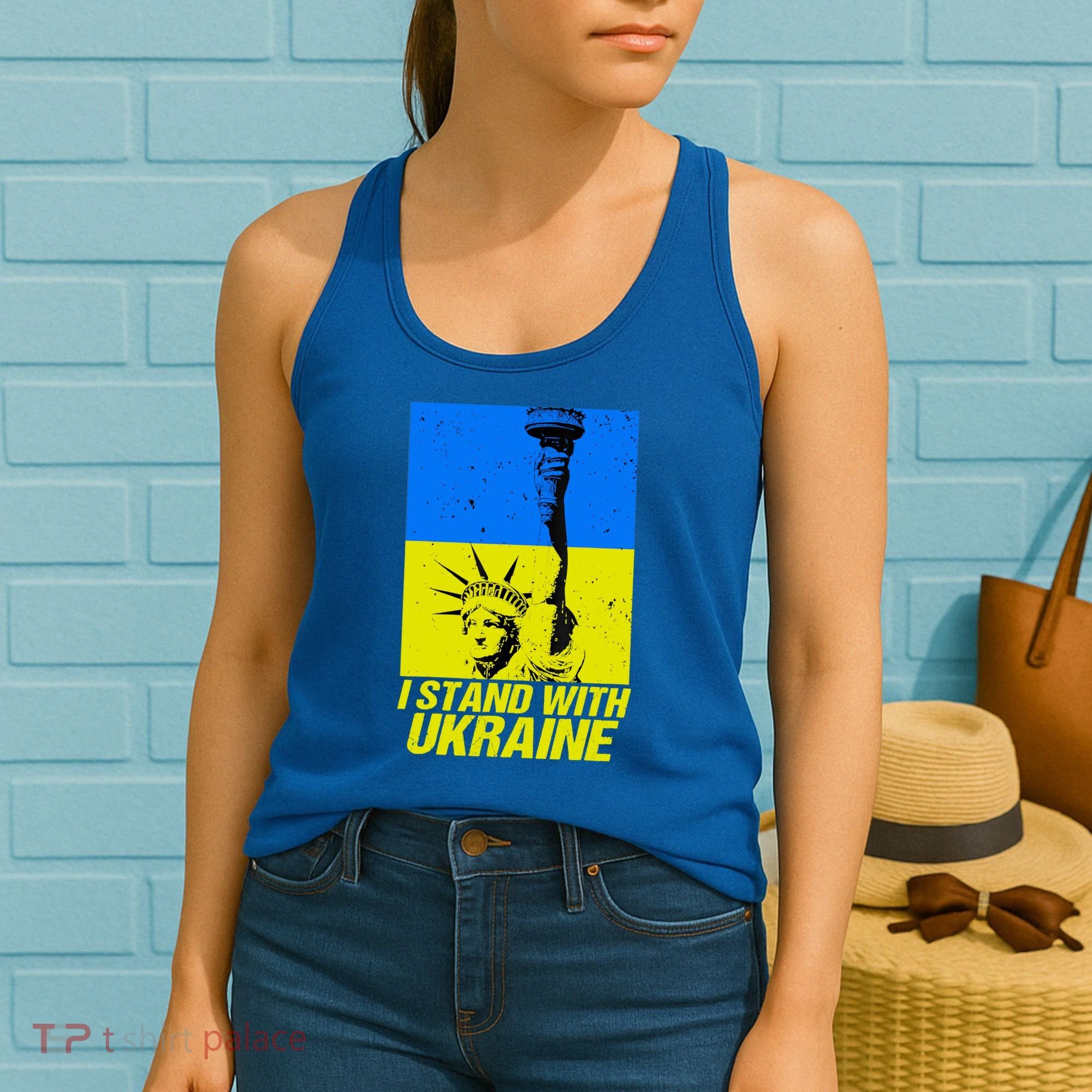 Support Ukraine I Stand With Ukraine Ukrainian Flag Women's Tank Top