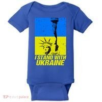 Support Ukraine I Stand With Ukraine Ukrainian Flag Baby Bodysuit thumb 0