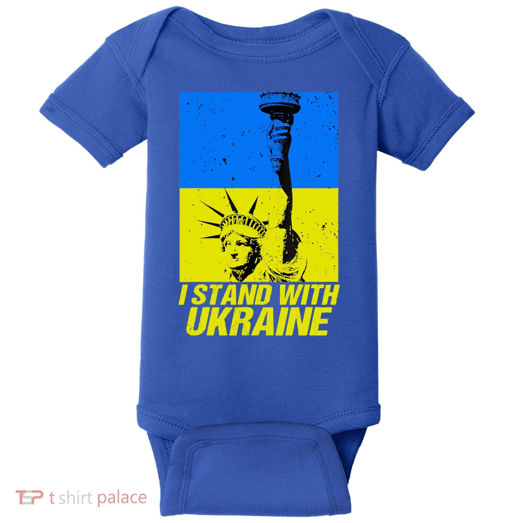 Support Ukraine I Stand With Ukraine Ukrainian Flag Baby Bodysuit
