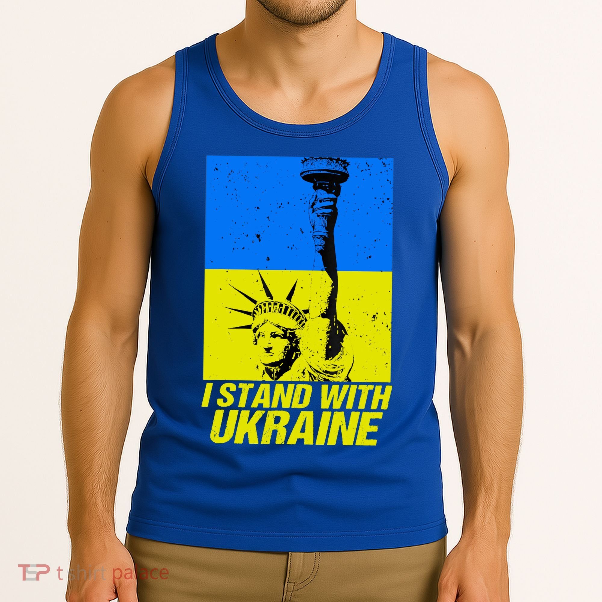Support Ukraine I Stand With Ukraine Ukrainian Flag Tank Top