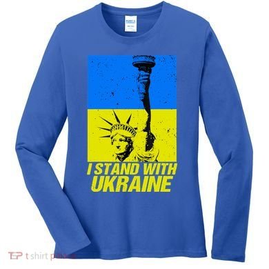 Support Ukraine I Stand With Ukraine Ukrainian Flag Women's Long Sleeve Shirt