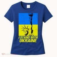 Support Ukraine I Stand With Ukraine Ukrainian Flag Women's T-Shirt thumb 0