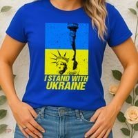 Support Ukraine I Stand With Ukraine Ukrainian Flag Women's T-Shirt thumb 2