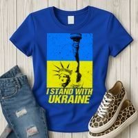 Support Ukraine I Stand With Ukraine Ukrainian Flag Women's T-Shirt thumb 3