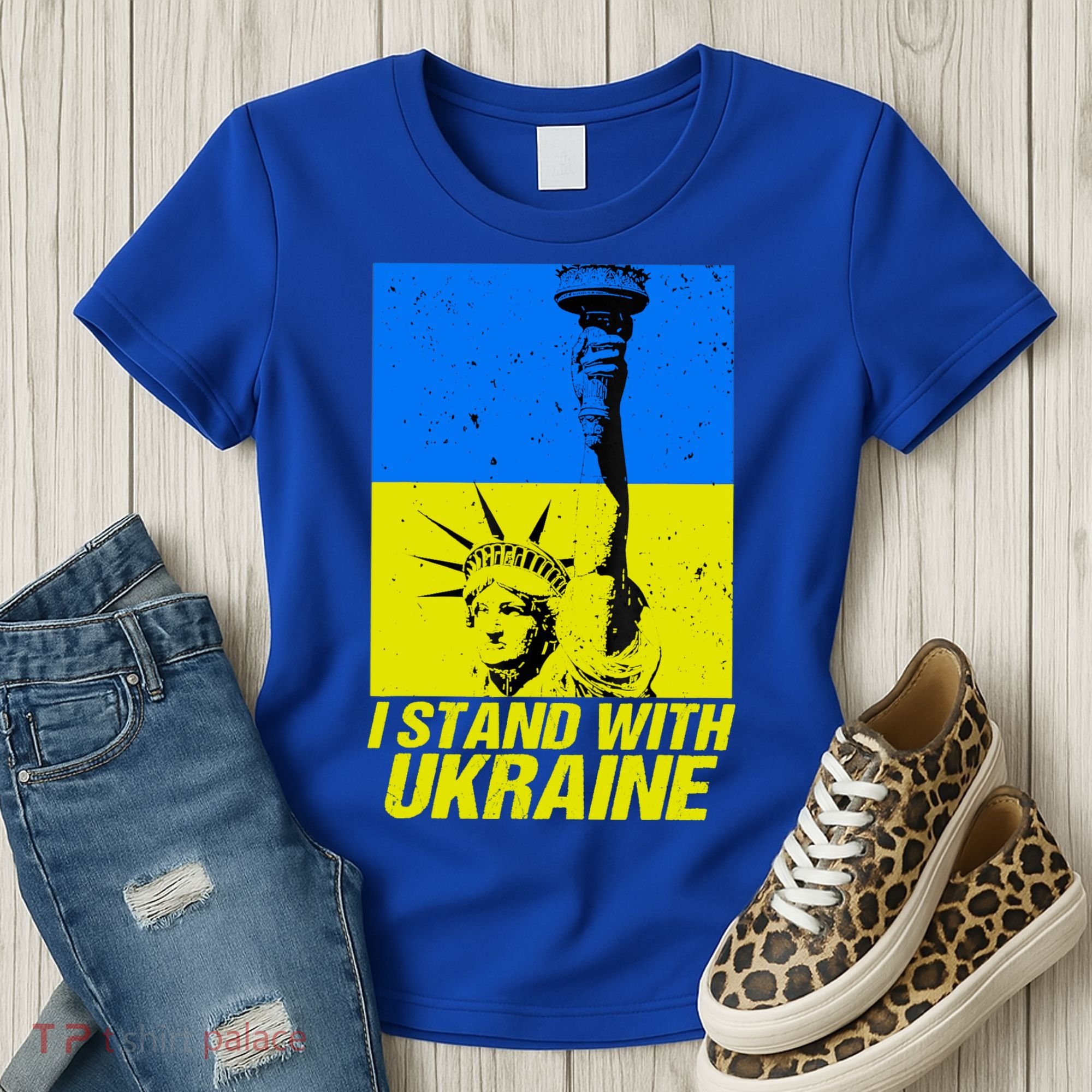 Support Ukraine I Stand With Ukraine Ukrainian Flag Women's T-Shirt