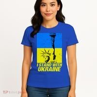 Support Ukraine I Stand With Ukraine Ukrainian Flag Women's T-Shirt thumb 4