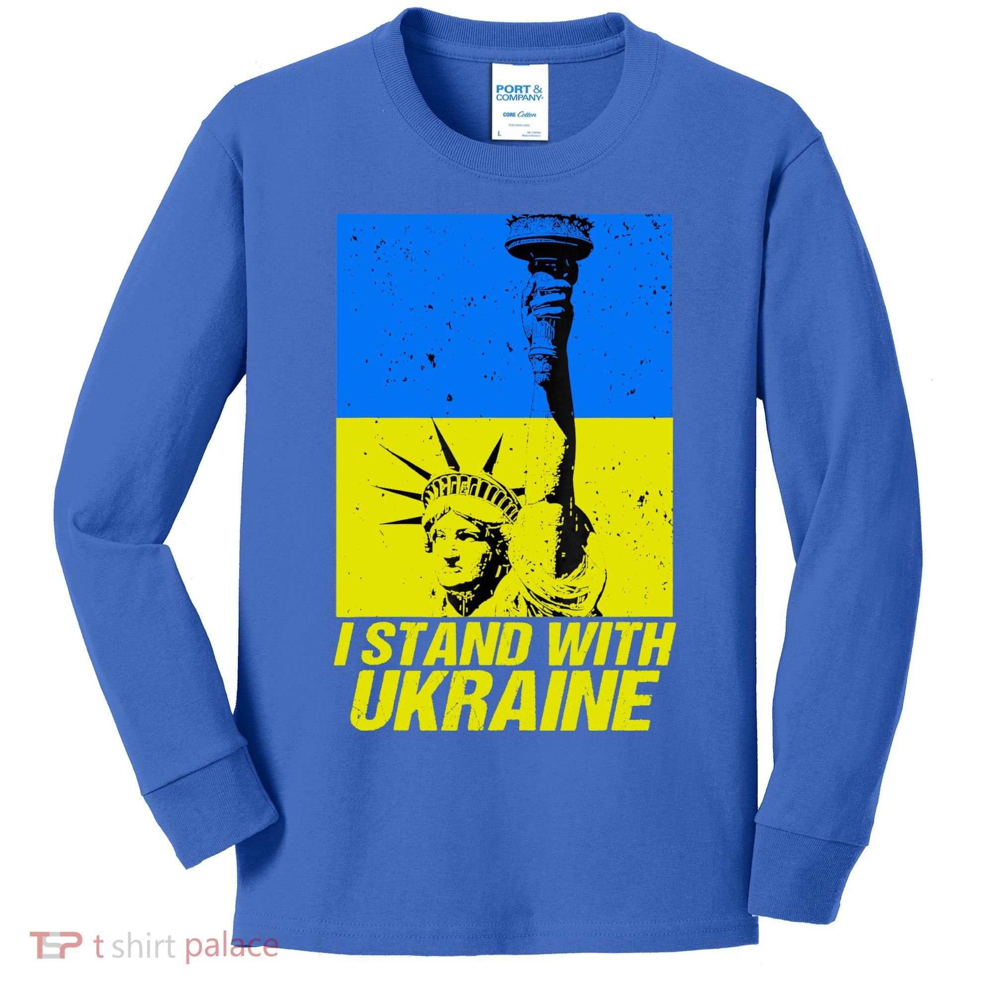 Support Ukraine I Stand With Ukraine Ukrainian Flag Kids Long Sleeve Shirt