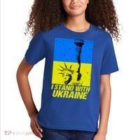 Support Ukraine I Stand With Ukraine Ukrainian Flag Kids T-Shirt thumb 2