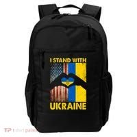 Support Ukraine I Stand With Us American Ukrainian Flag Backpack thumb 0