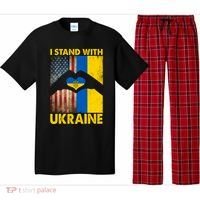 Support Ukraine I Stand With Us American Ukrainian Flag Pajama Set thumb 0