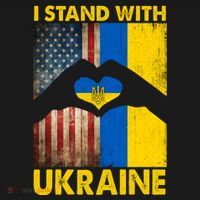 Support Ukraine I Stand With Us American Ukrainian Flag Women's Hoodie thumb 2