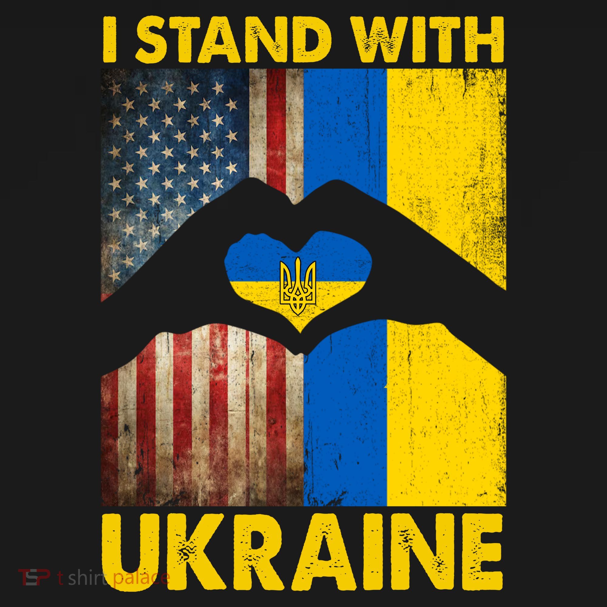 Support Ukraine I Stand With Us American Ukrainian Flag Women's Hoodie