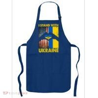 Support Ukraine I Stand With Us American Ukrainian Flag Apron thumb 0