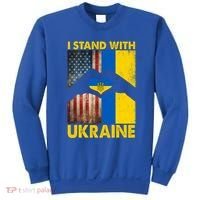 Support Ukraine I Stand With Us American Ukrainian Flag Sweatshirt thumb 0