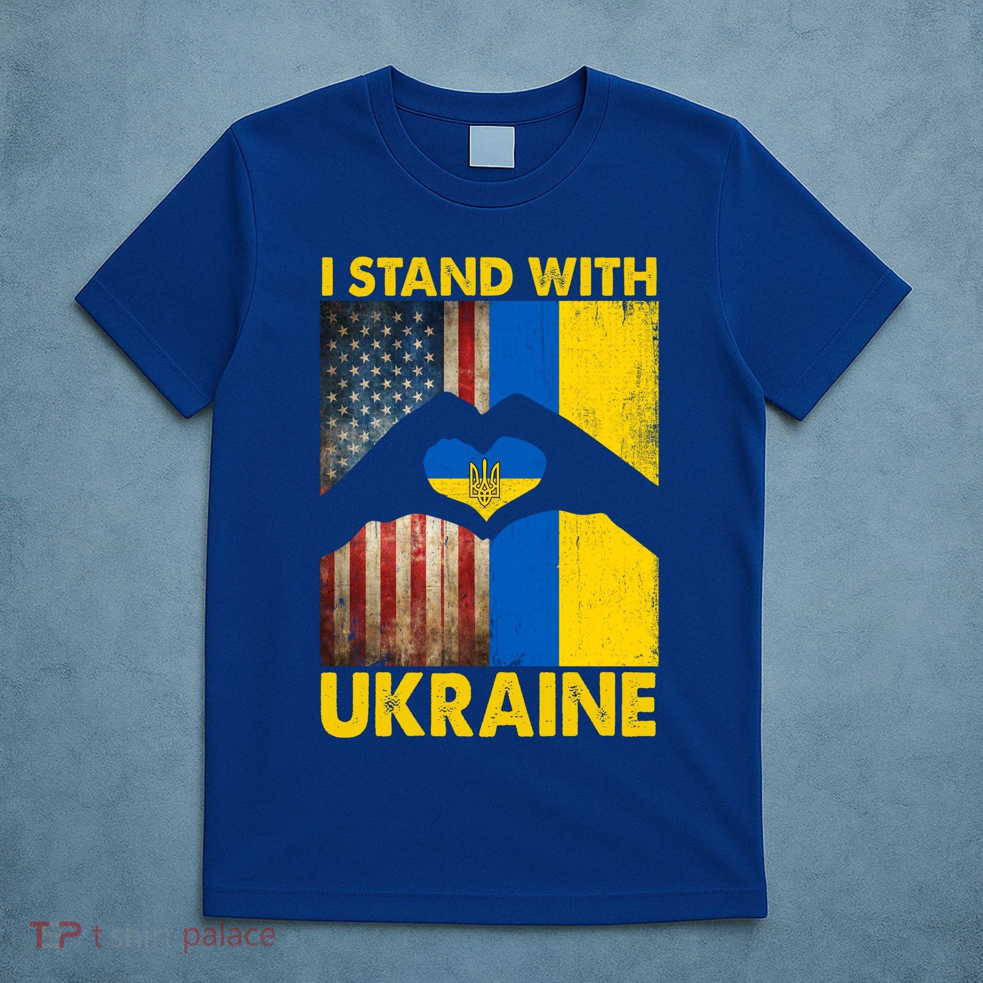 Support Ukraine I Stand With Us American Ukrainian Flag T-Shirt