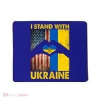Support Ukraine I Stand With Us American Ukrainian Flag Mousepad thumb 0