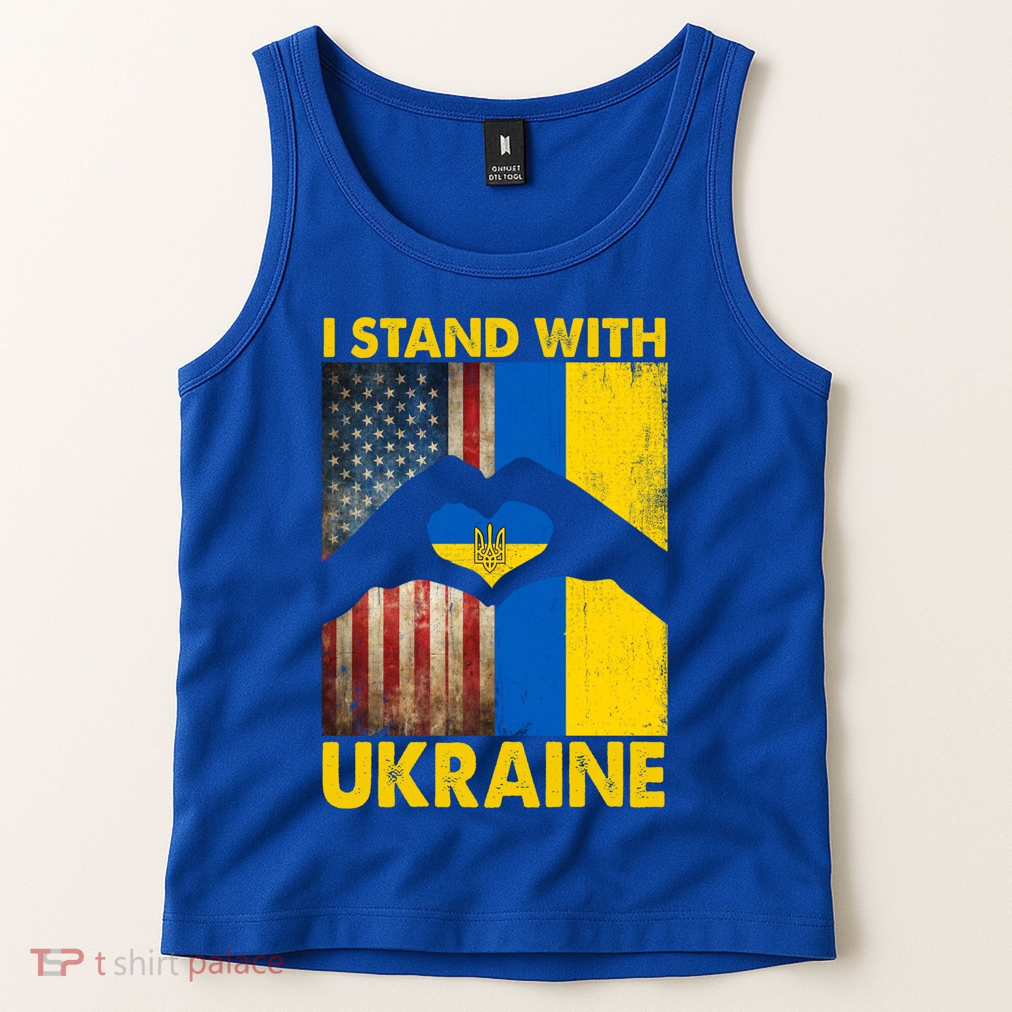 Support Ukraine I Stand With Us American Ukrainian Flag Tank Top
