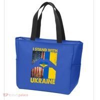 Support Ukraine I Stand With Us American Ukrainian Flag Tote Bag thumb 3