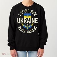 Support Ukraine I Stand With Ukraine Ukrainian Flag Patriot Women's Sweatshirt thumb 0
