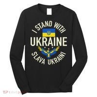 Support Ukraine I Stand With Ukraine Ukrainian Flag Patriot Long Sleeve Shirt thumb 0