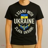 Support Ukraine I Stand With Ukraine Ukrainian Flag Patriot T-Shirt thumb 3