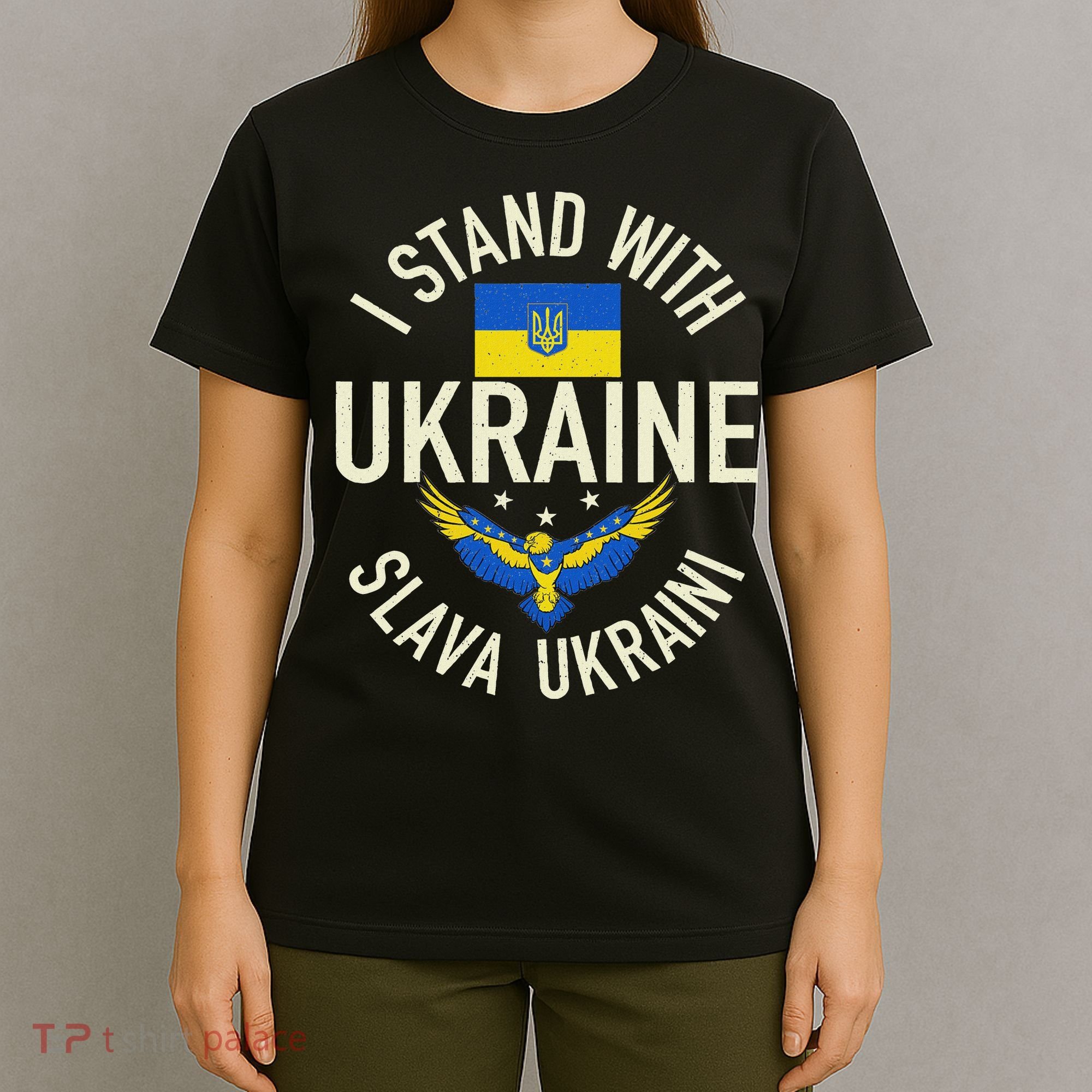 Support Ukraine I Stand With Ukraine Ukrainian Flag Patriot T-Shirt