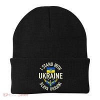 Support Ukraine I Stand With Ukraine Ukrainian Flag Patriot Beanie thumb 0