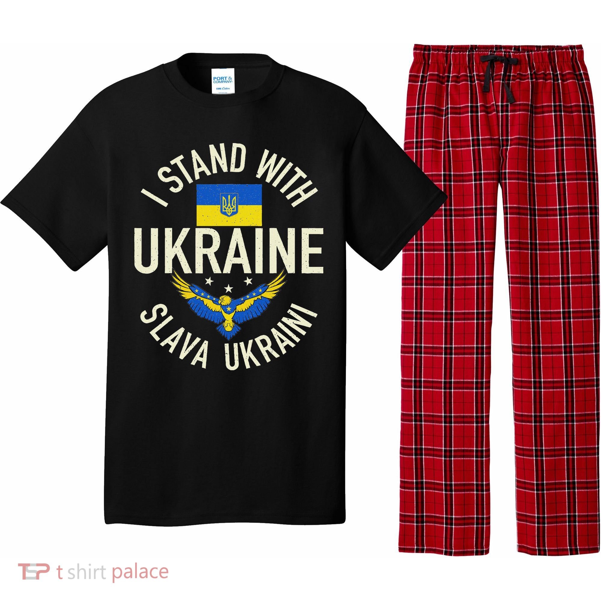 Support Ukraine I Stand With Ukraine Ukrainian Flag Patriot Pajama Set