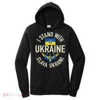 Support Ukraine I Stand With Ukraine Ukrainian Flag Patriot Women's Hoodie thumb 0
