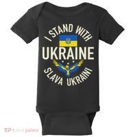Support Ukraine I Stand With Ukraine Ukrainian Flag Patriot Baby Bodysuit thumb 0