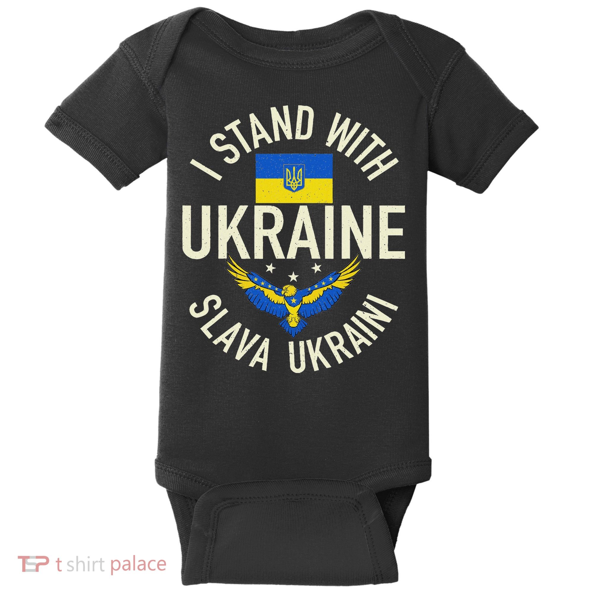 Support Ukraine I Stand With Ukraine Ukrainian Flag Patriot Baby Bodysuit