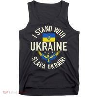 Support Ukraine I Stand With Ukraine Ukrainian Flag Patriot Tank Top thumb 0