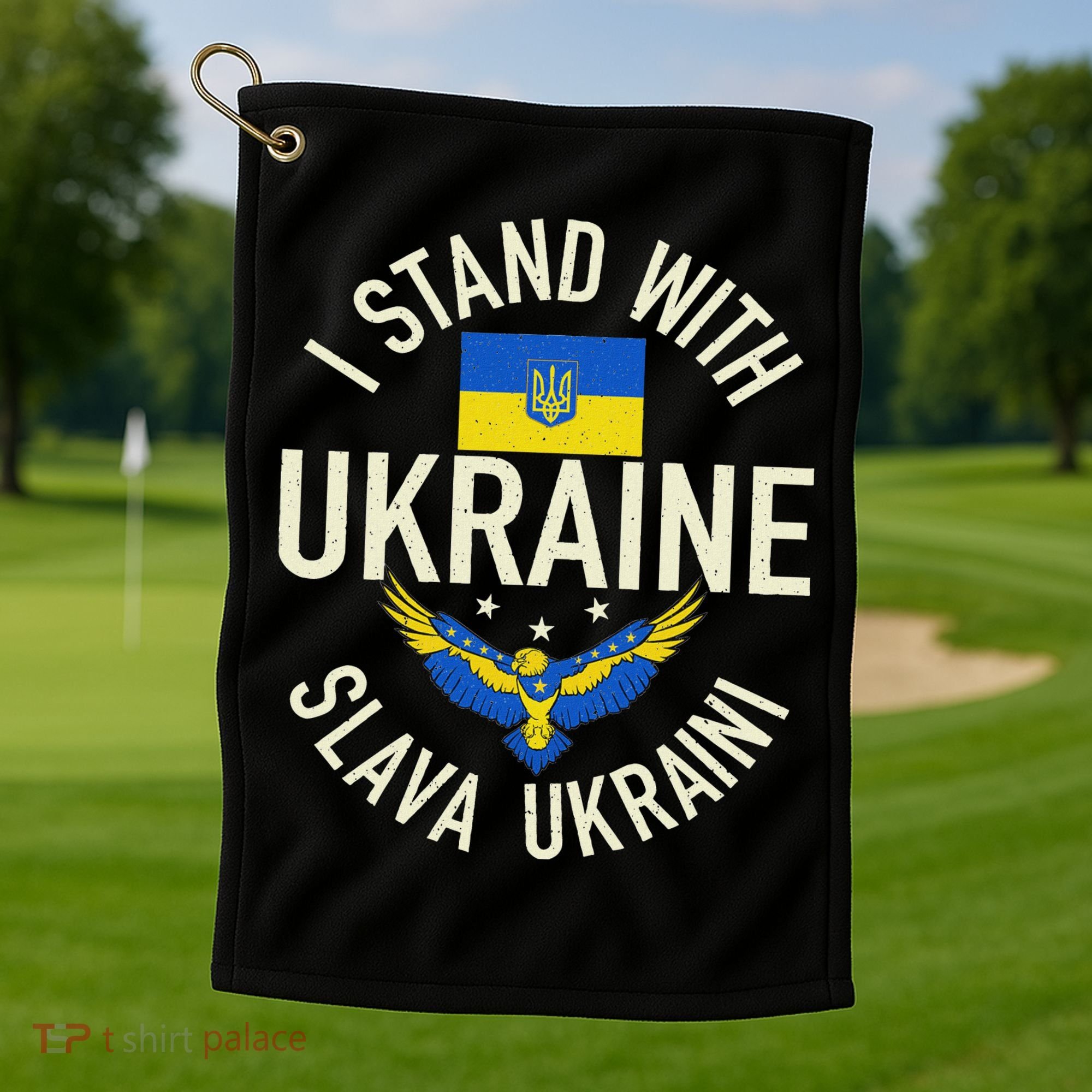 Support Ukraine I Stand With Ukraine Ukrainian Flag Patriot Golf Towel
