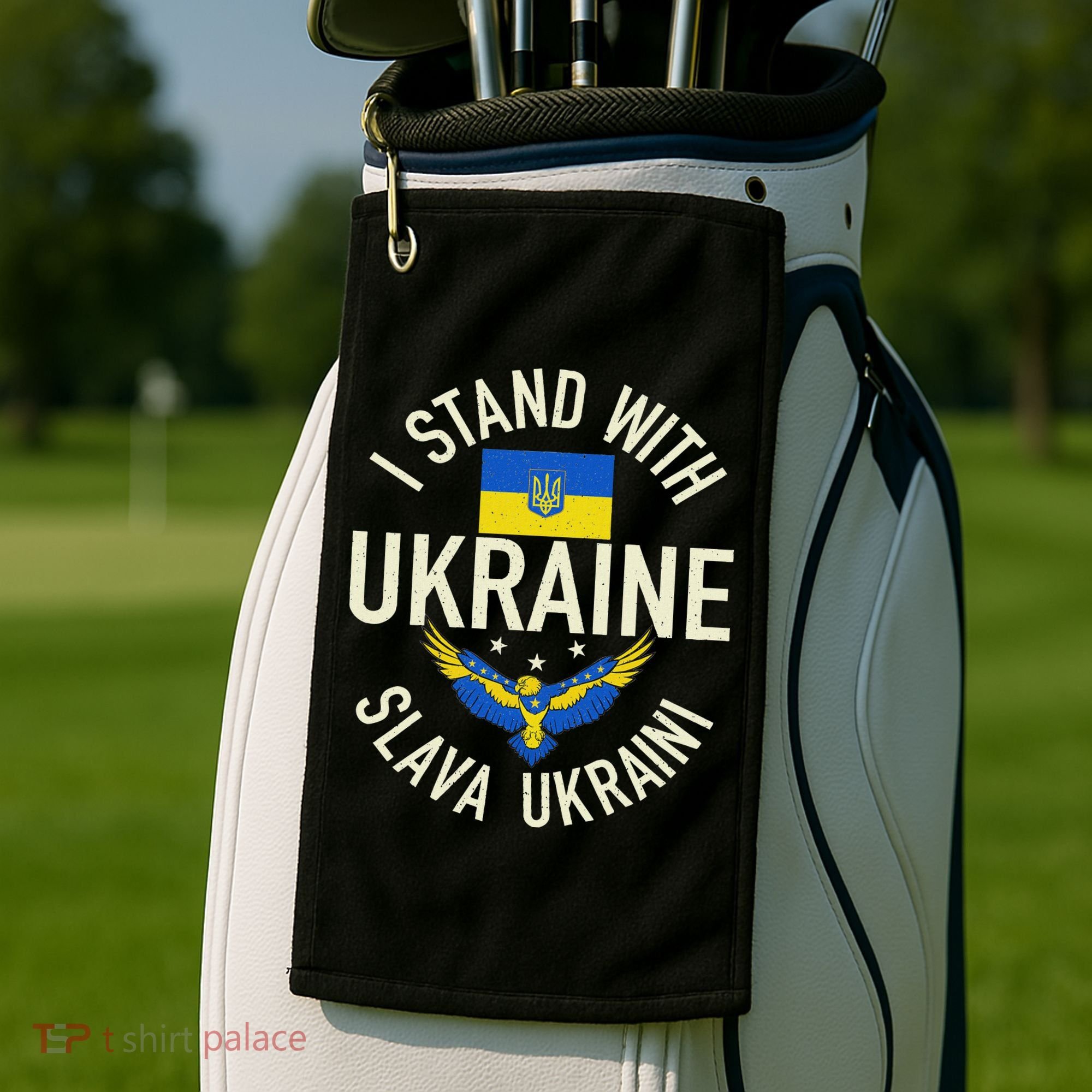 Support Ukraine I Stand With Ukraine Ukrainian Flag Patriot Golf Towel