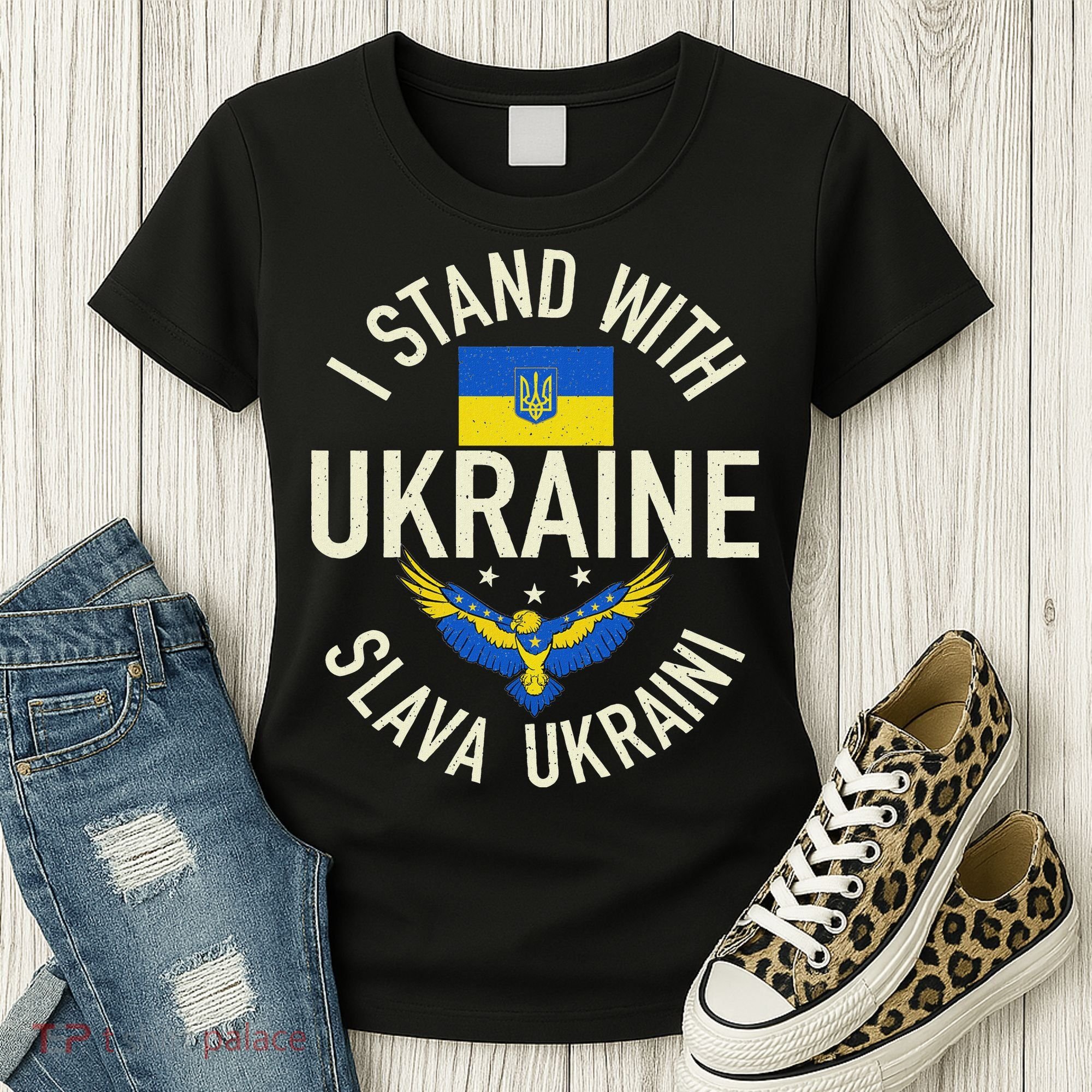 Support Ukraine I Stand With Ukraine Ukrainian Flag Patriot Women's T-Shirt