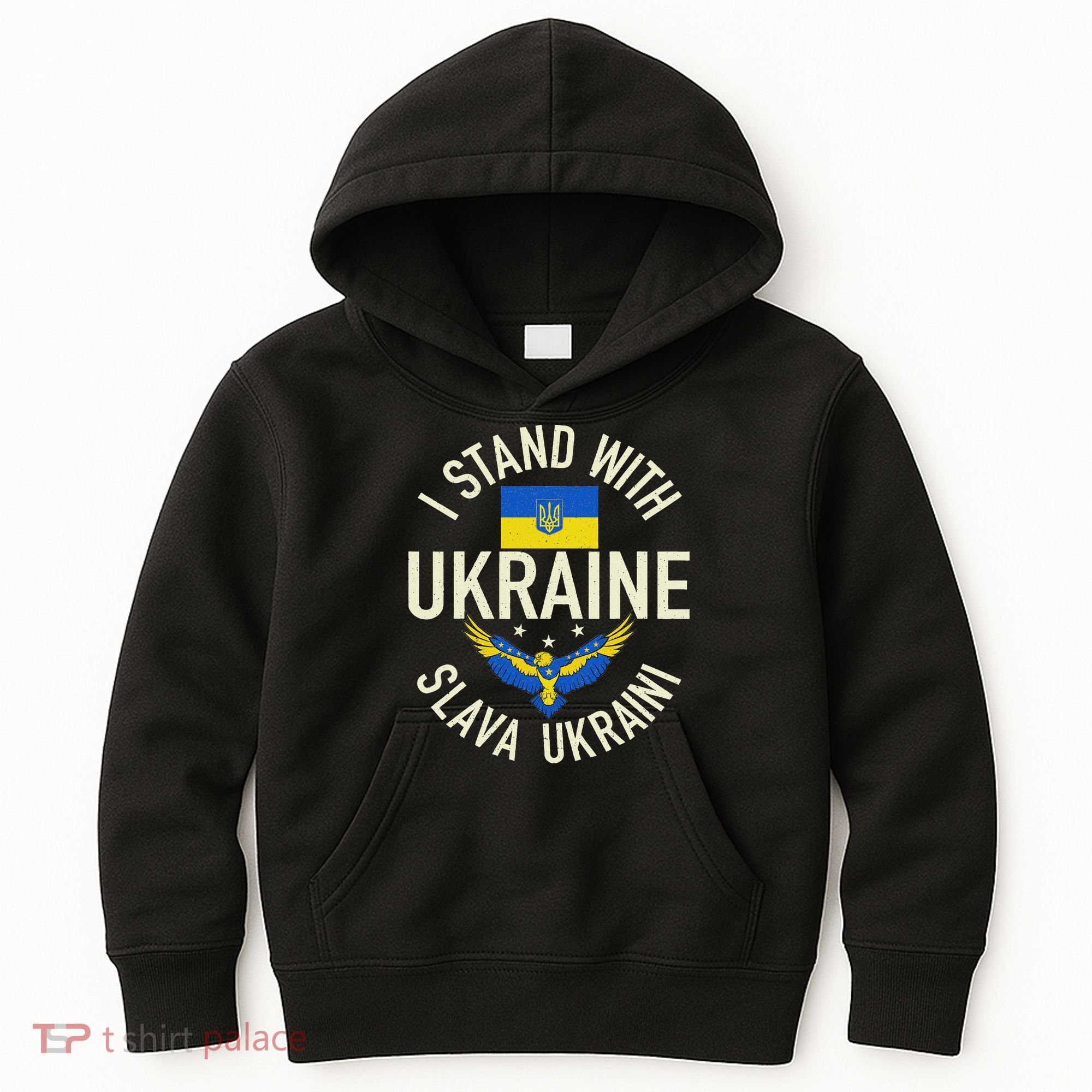Support Ukraine I Stand With Ukraine Ukrainian Flag Patriot Kids Hoodie